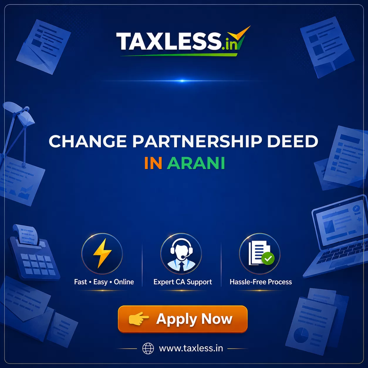Change Partnership Deed in Arani