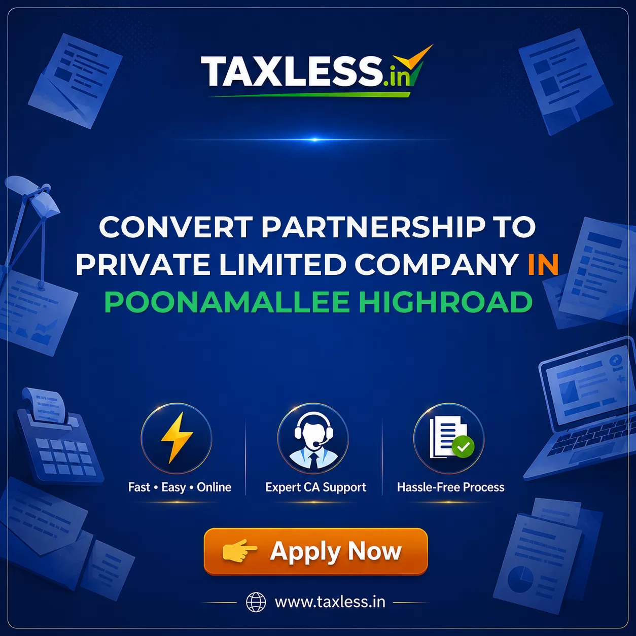 Convert Partnership To Private Limited Company in Poonamallee Highroad