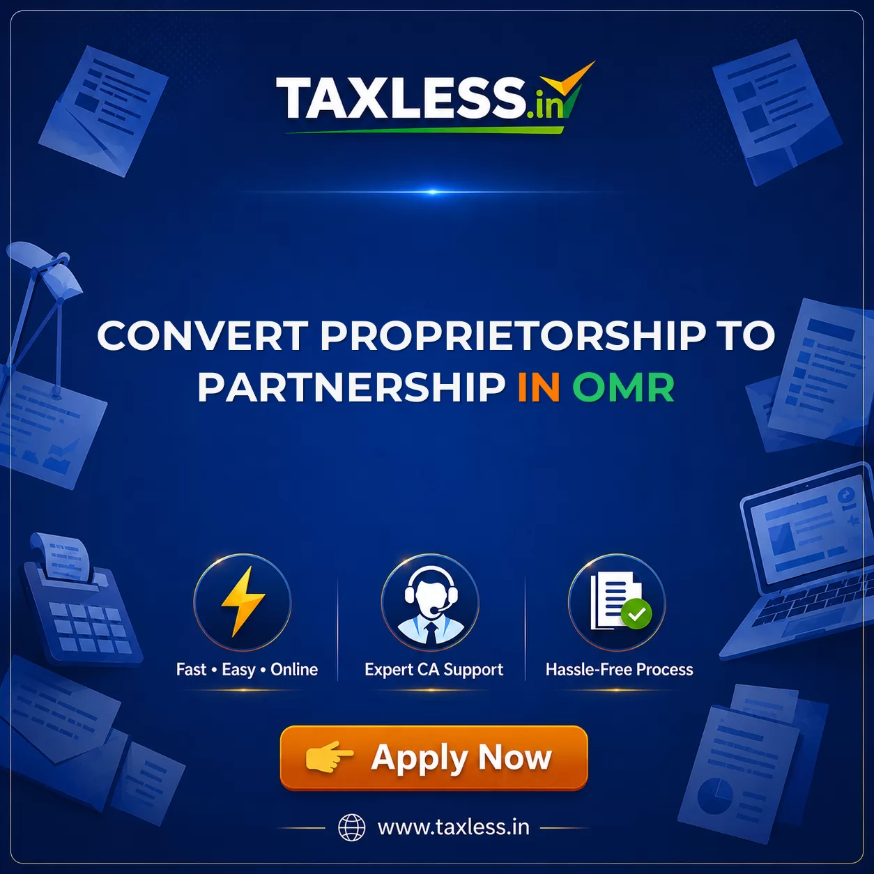 Convert Proprietorship To Partnership in Omr