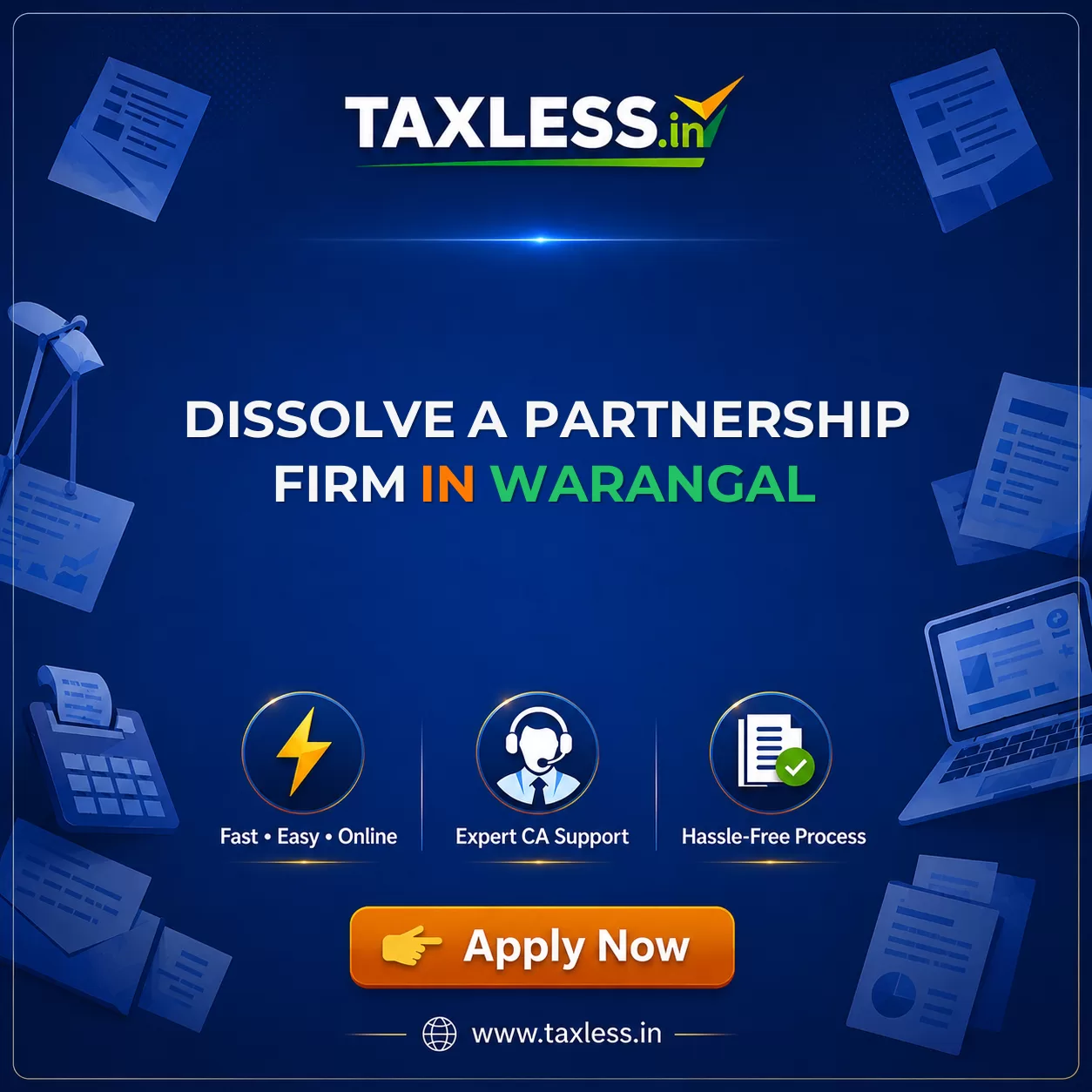 Dissolve A Partnership Firm in Warangal