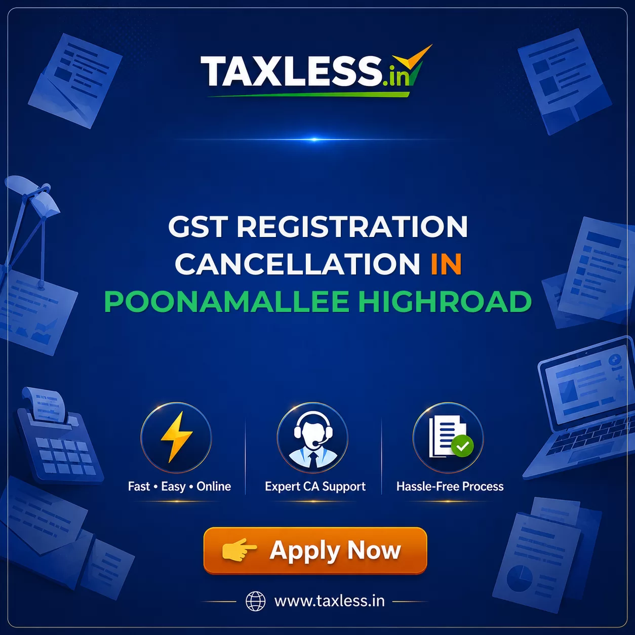 GST Registration Cancellation in Poonamallee Highroad