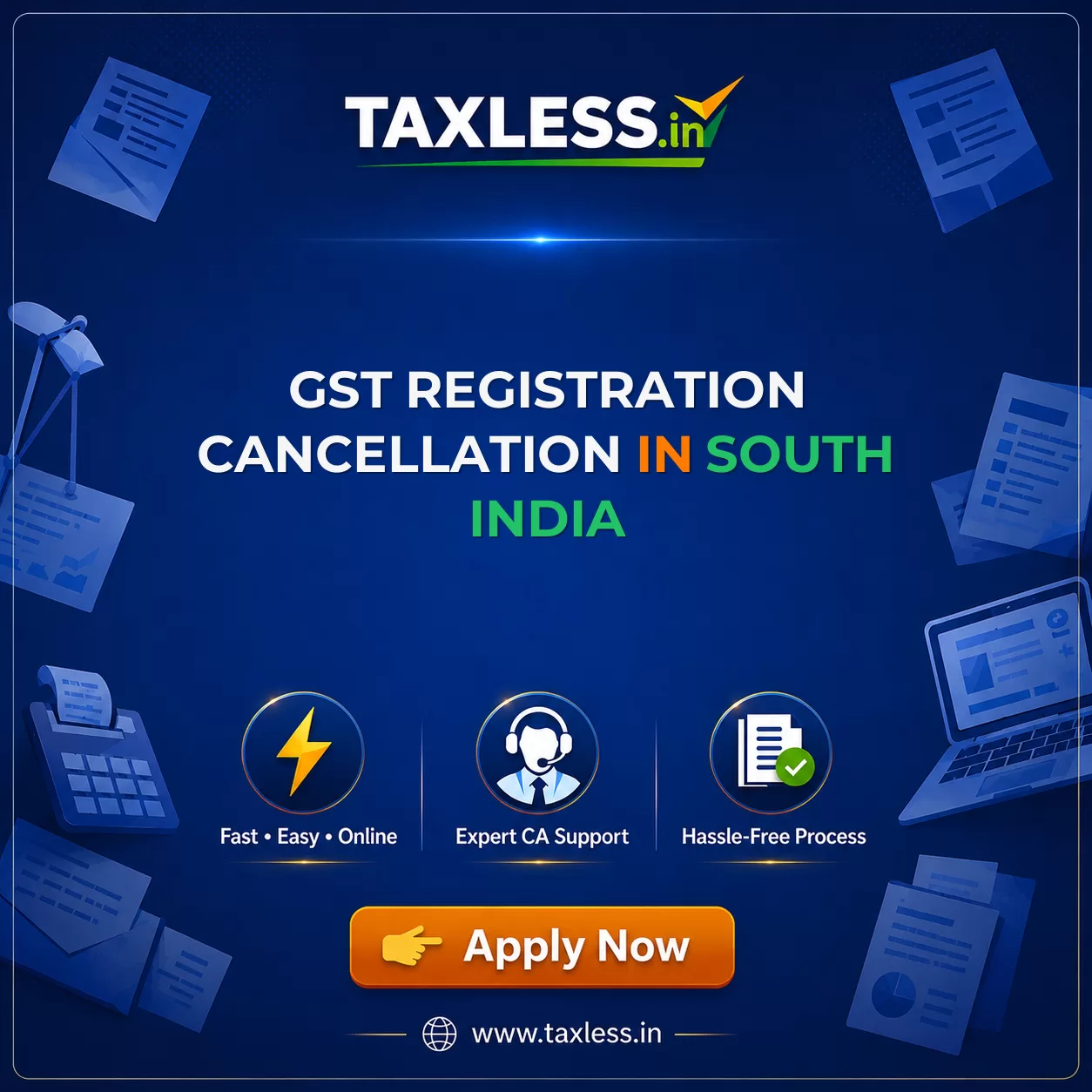 GST Registration Cancellation in South India