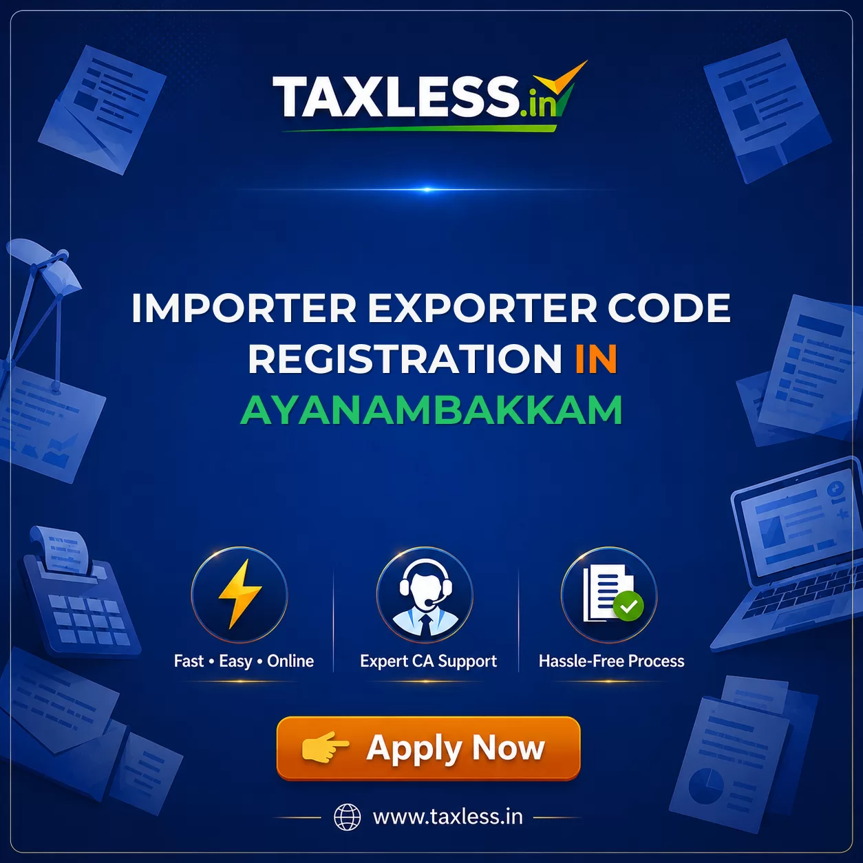 Importer Exporter Code Registration in Ayanambakkam