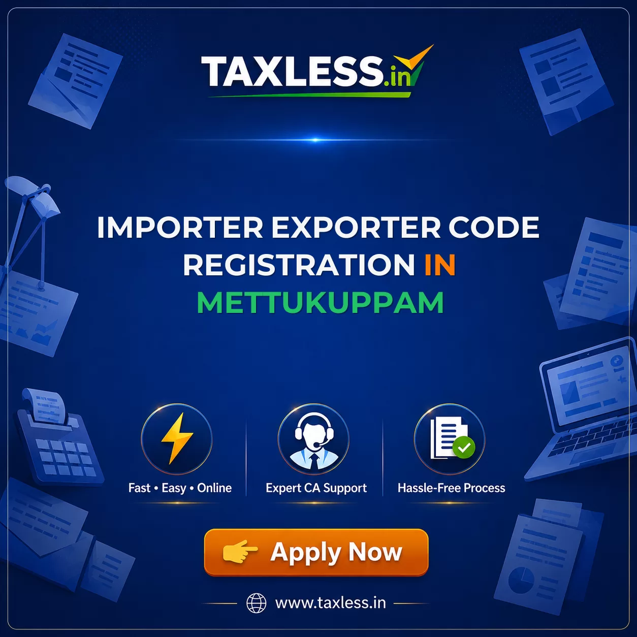 Importer Exporter Code Registration in Mettukuppam