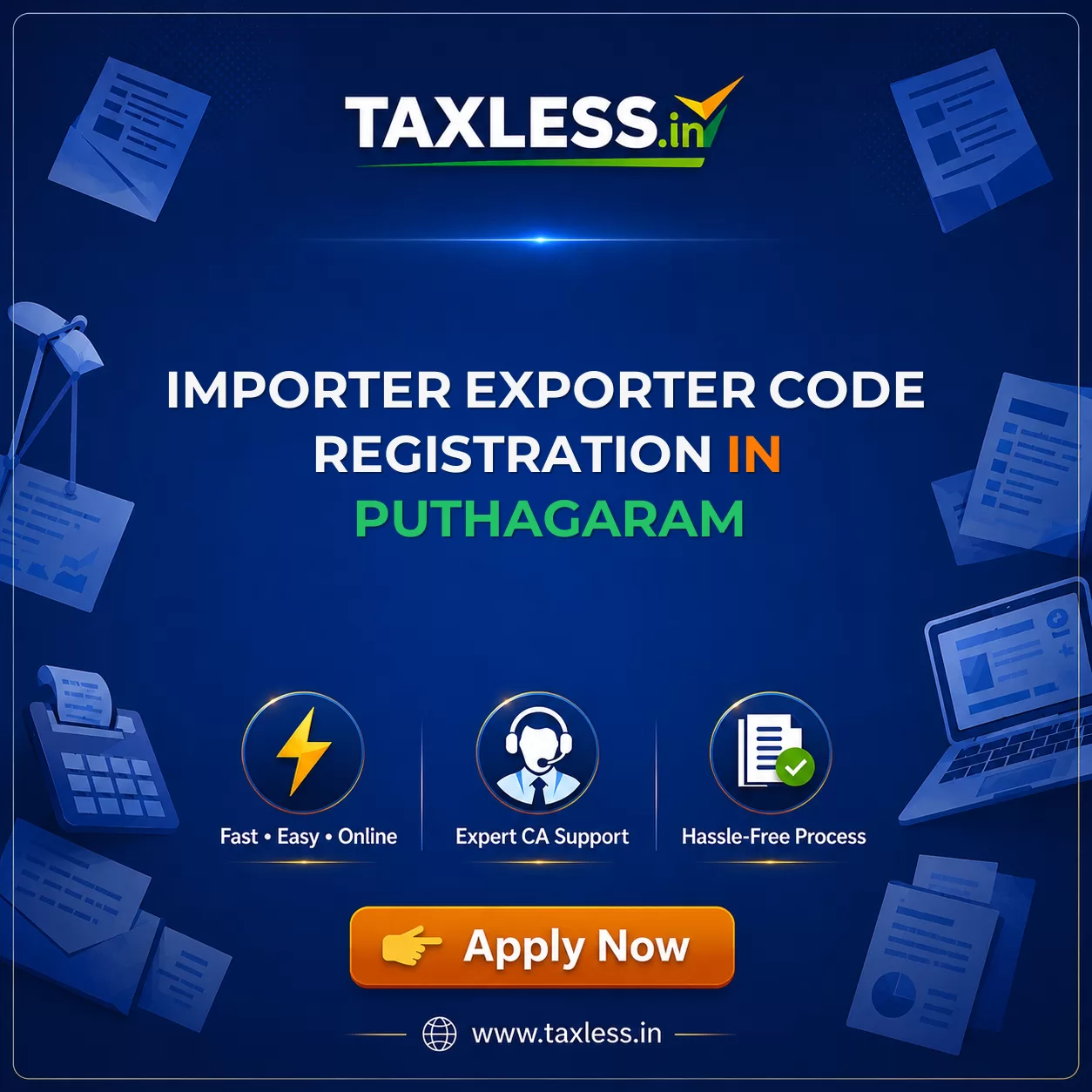 Importer Exporter Code Registration in Puthagaram