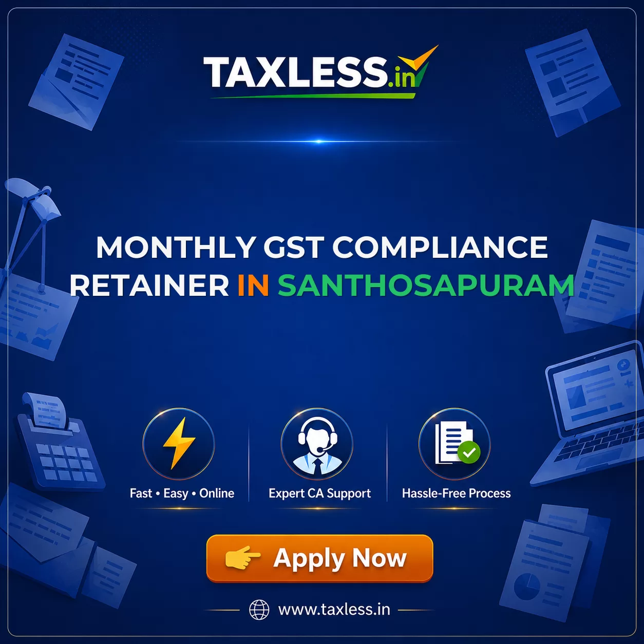 Monthly GST Compliance Retainer in Santhosapuram