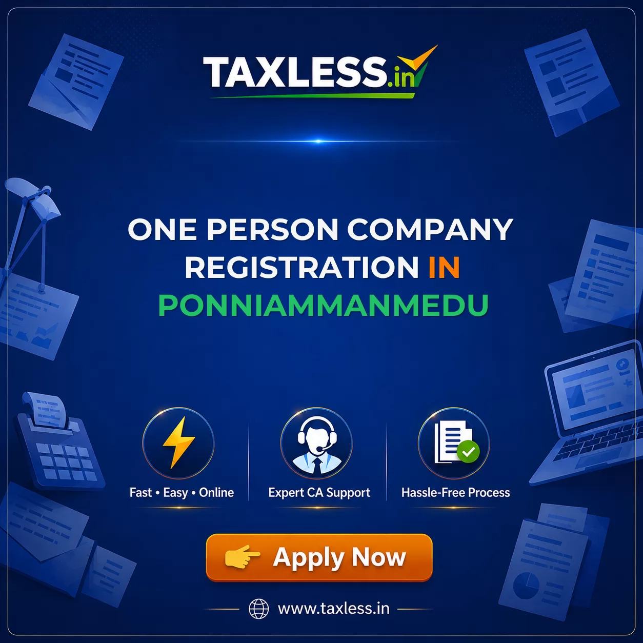 One Person Company Registration in Ponniammanmedu