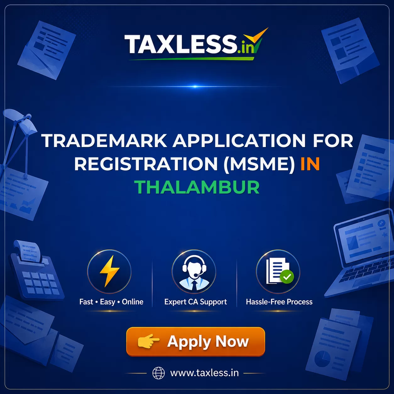 Trademark Application For Registration (MSME) in Thalambur