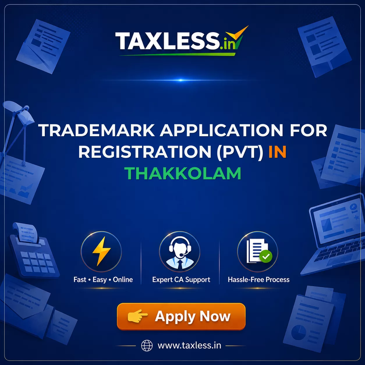 Trademark Application For Registration (Pvt) in Thakkolam